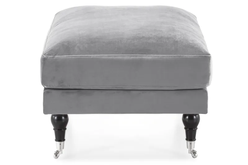 Andrew Fotskammel Fløyel - Sølvgrå/Krom - Møbler - Stoler - Krakk - Fotskammel