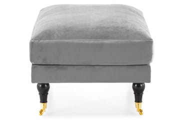 Andrew Fotskammel Fløyel - Sølvgrå/Messing - Møbler - Stoler - Krakk - Fotskammel