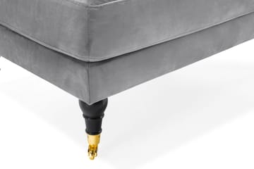 Andrew Fotskammel Fløyel - Sølvgrå/Messing - Møbler - Stoler - Krakk - Fotskammel