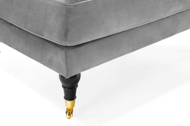 Andrew Fotskammel Fløyel - Sølvgrå/Messing - Møbler - Stoler - Krakk - Fotskammel