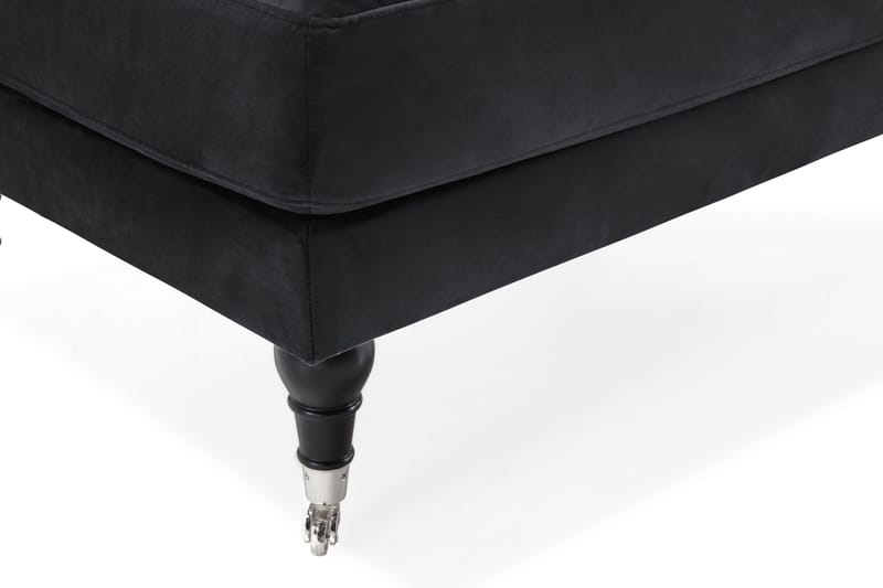 Andrew Fotskammel Fløyel - Svart/Krom - Møbler - Stoler - Krakk - Fotskammel