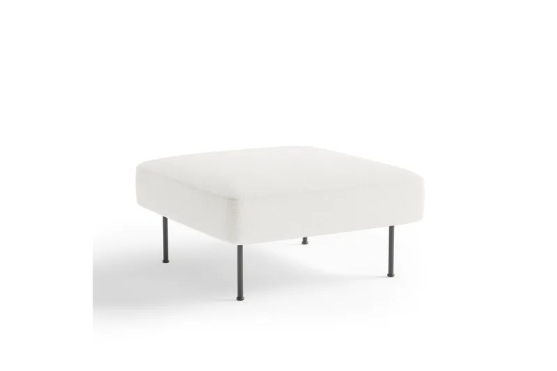 Angele Fotskammel 80 cm Kvadratisk, Hvit