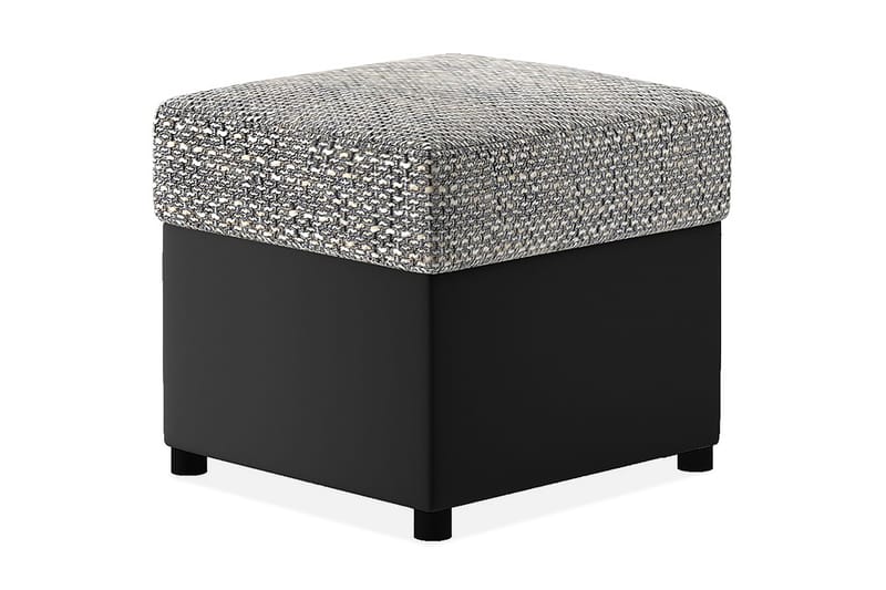 Arabejo Fotskammel 45x45 cm, Grå/Svart