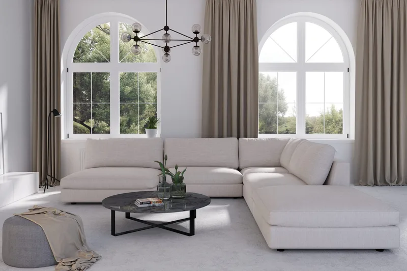 Arken Fotskammel - Linbeige - Møbler - Stoler - Krakk - Fotskammel