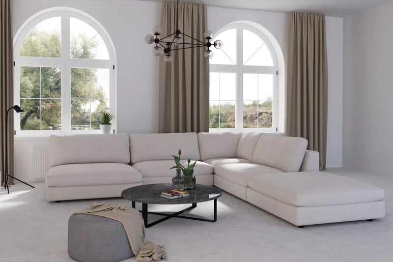 Arken Fotskammel - Linbeige - Møbler - Stoler - Krakk - Fotskammel