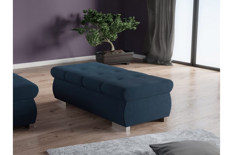 Cerys Fotpall 60 cm - Blå - Møbler - Stoler - Krakk - Fotskammel