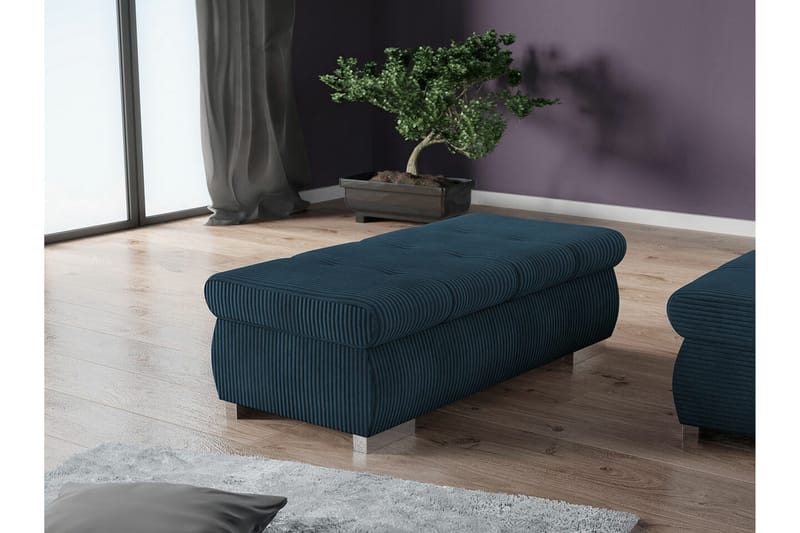 Cerys Fotpall 60 cm - Blå - Møbler - Stoler - Krakk - Fotskammel