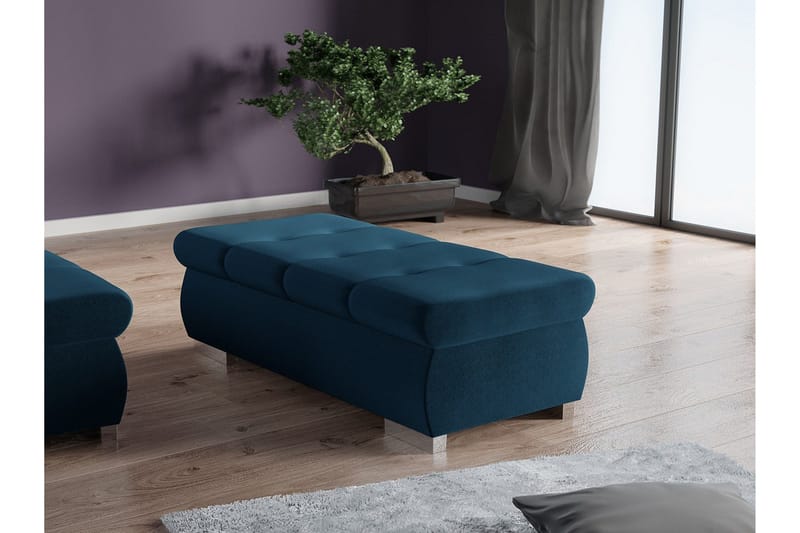 Cerys Fotpall 60 cm - Blå - Møbler - Stoler - Krakk - Fotskammel