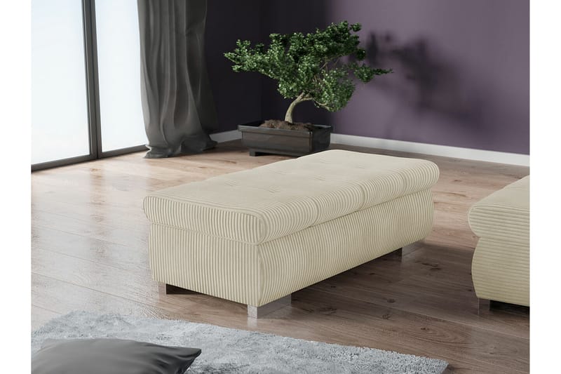 Cerys Fotpall 60 cm - Cream - Møbler - Stoler - Krakk - Fotskammel