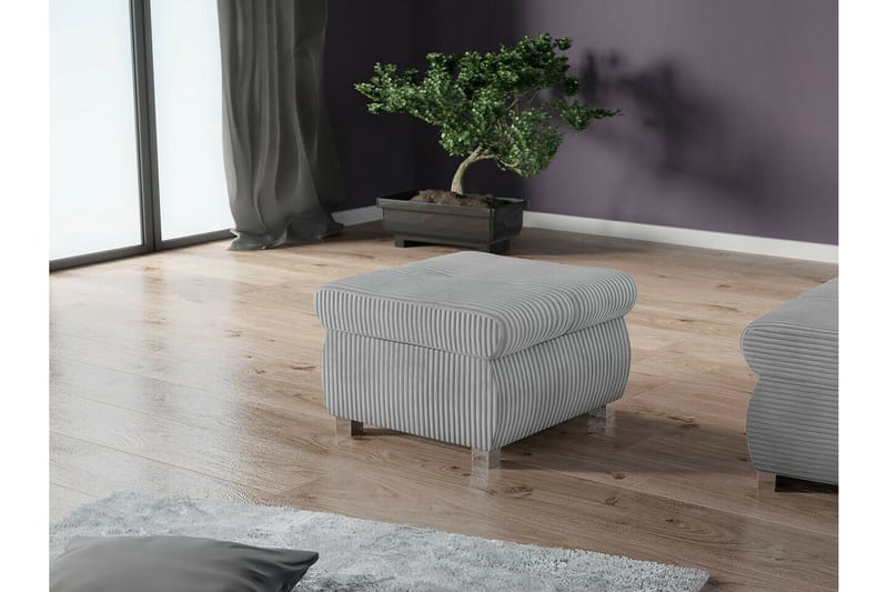 Cerys Fotpall 60 cm - Grå - Møbler - Stoler - Krakk - Fotskammel