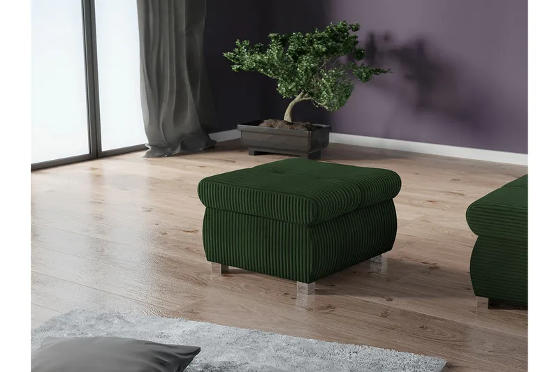 Cerys Fotpall 60 cm - Grøn - Møbler - Stoler - Krakk - Fotskammel