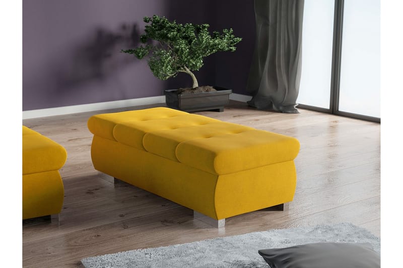 Cerys Fotpall 60 cm - Gul - Møbler - Stoler - Krakk - Fotskammel