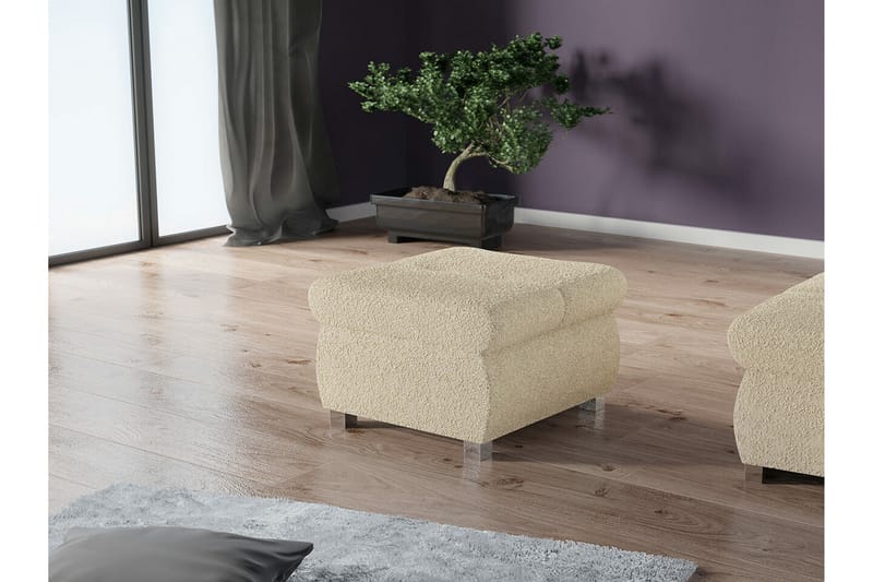 Cerys Fotpall 60 cm - Lyse brun - Møbler - Stoler - Krakk - Fotskammel