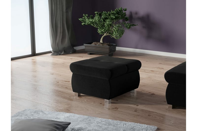 Cerys Fotpall 60 cm - Svart - Møbler - Stoler - Krakk - Fotskammel