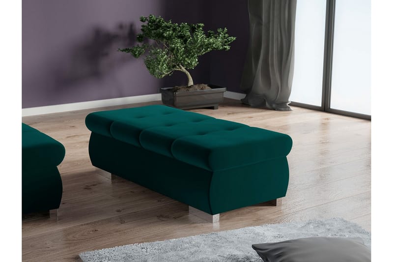 Cerys Fotpall 60 cm - Turkis - Møbler - Stoler - Krakk - Fotskammel