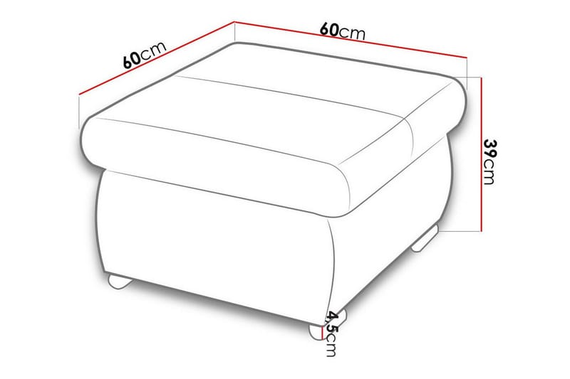Cerys Fotpall 60 cm - Møbler - Stoler - Krakk - Fotskammel