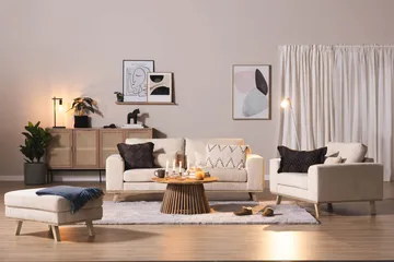Copenhagen Fotskammel Cordfløyel - Beige - Møbler - Stoler - Krakk - Fotskammel