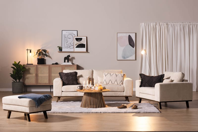 Copenhagen Fotskammel Cordfløyel - Beige - Møbler - Stoler - Krakk - Fotskammel