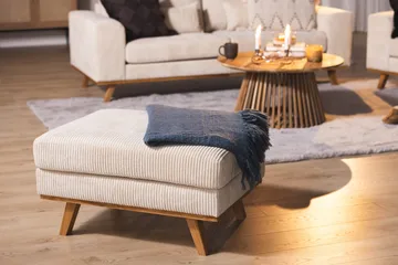 Copenhagen Fotskammel Cordfløyel - Beige - Møbler - Stoler - Krakk - Fotskammel