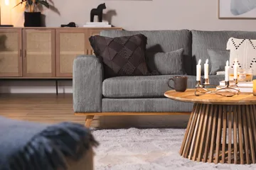 Copenhagen Fotskammel Cordfløyel - Grå - Møbler - Stoler - Krakk - Fotskammel