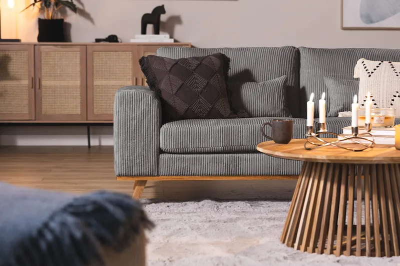 Copenhagen Fotskammel Cordfløyel - Grå - Møbler - Stoler - Krakk - Fotskammel