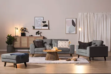 Copenhagen Fotskammel Cordfløyel - Grå - Møbler - Stoler - Krakk - Fotskammel