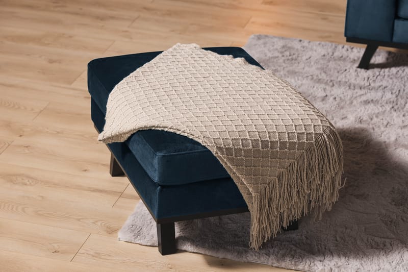 Copenhagen Fotskammel Fløyel - Blå - Møbler - Stoler - Krakk - Fotskammel