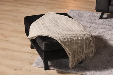 Copenhagen Fotskammel Fløyel - Grå - Møbler - Stoler - Krakk - Fotskammel