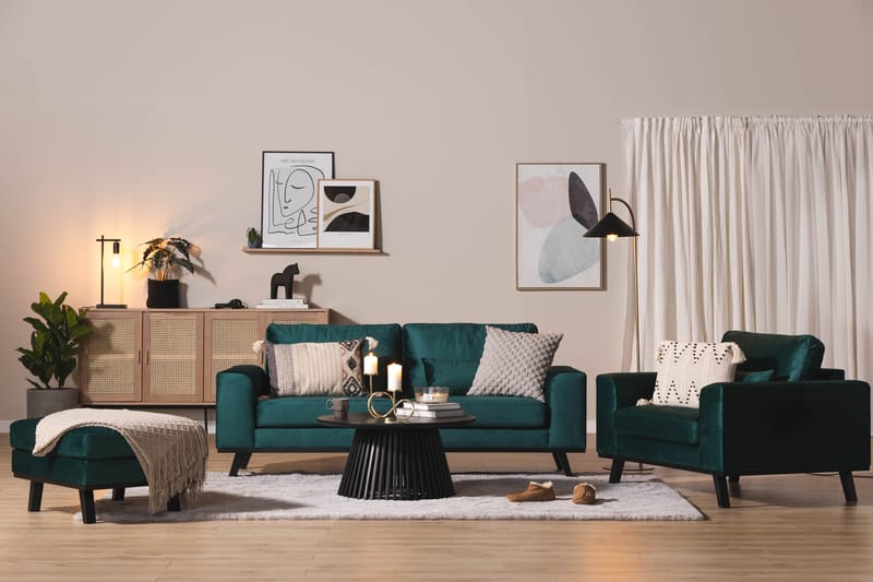 Copenhagen Fotskammel Fløyel - Grønn - Møbler - Stoler - Krakk - Fotskammel