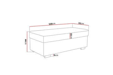 Crazy Fotskammel med Oppbevaring 120x50 - Antrasitt - Møbler - Stoler - Krakk - Fotskammel