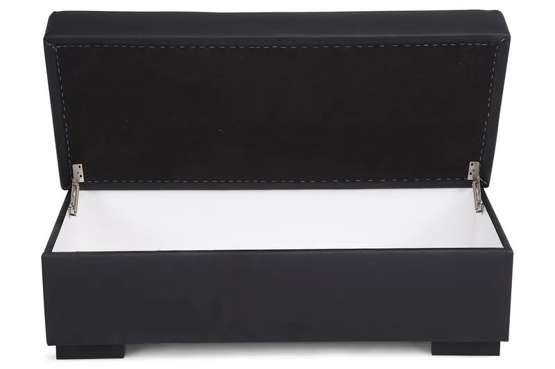 Crazy Fotskammel med Oppbevaring 120x50 - Svart Kunstlær - Møbler - Stoler - Krakk - Fotskammel