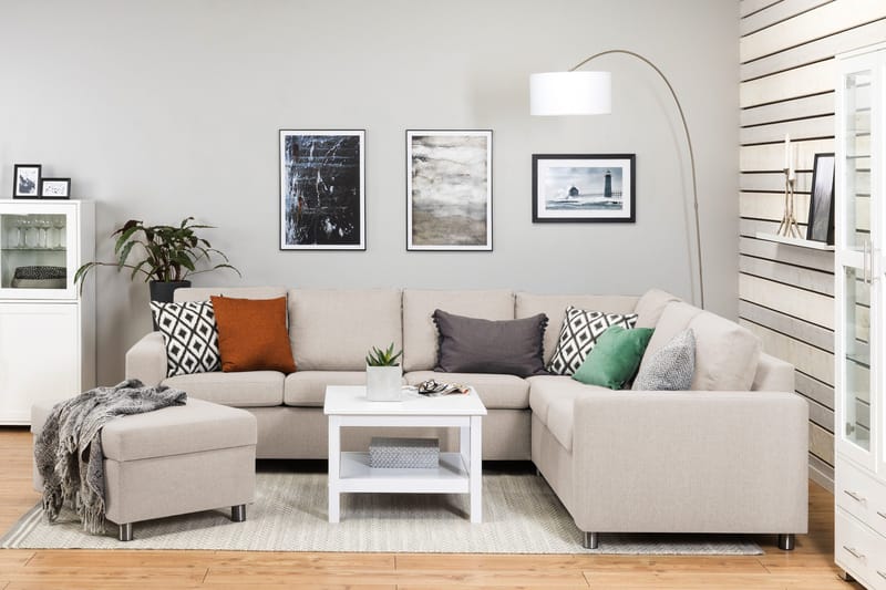 Crazy Fotskammel med Oppbevaring 80x65 - Beige - Møbler - Stoler - Krakk - Fotskammel