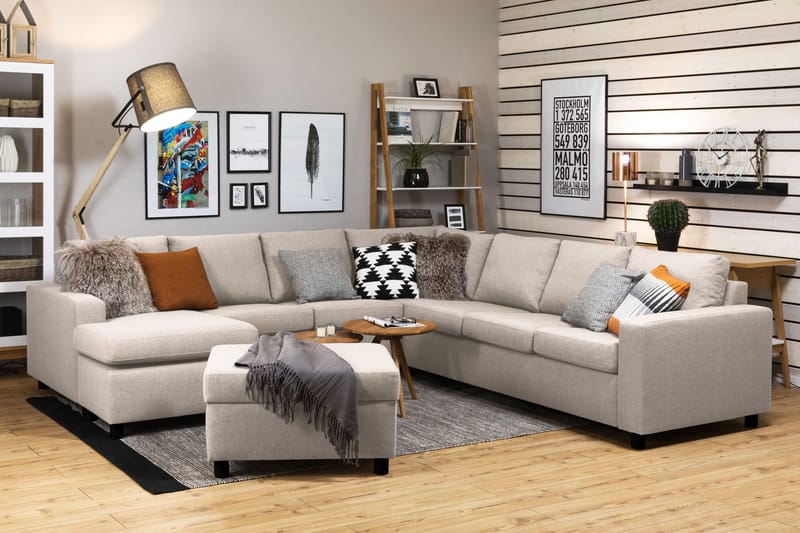 Crazy Fotskammel med Oppbevaring 80x65 - Beige - Møbler - Stoler - Krakk - Fotskammel