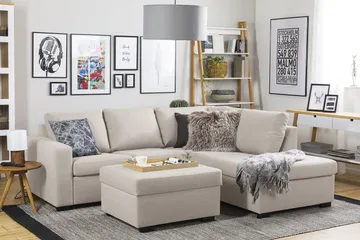 Crazy Fotskammel med Oppbevaring 80x65 - Beige - Møbler - Stoler - Krakk - Fotskammel