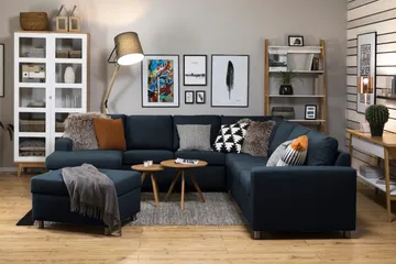 Crazy Fotskammel med Oppbevaring 80x65 - Mørkeblå - Møbler - Stoler - Krakk - Fotskammel