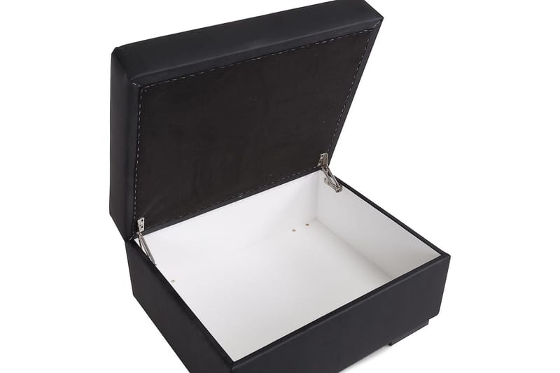 Crazy Fotskammel med Oppbevaring 80x65 - Svart Kunstlær - Møbler - Stoler - Krakk - Fotskammel