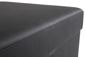 Crazy Fotskammel med Oppbevaring 80x65 - Svart Kunstlær - Møbler - Stoler - Krakk - Fotskammel