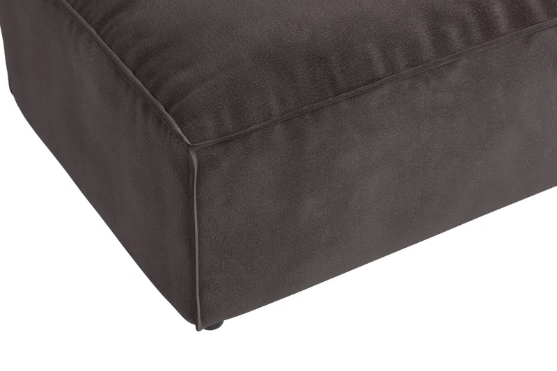 Cubo 1-seters Rektangulær Fotskammelmodul i Fløyel 120 cm bred - Mørk grå - Møbler - Stoler - Krakk - Fotskammel