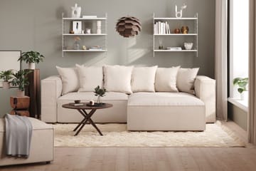 Cubo 1-seters Rektangulær Fotskammelmodul i Stoff 120 cm bred - Beige - Møbler - Stoler - Krakk - Fotskammel