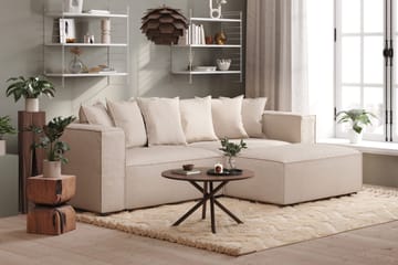 Cubo 1-seters Rektangulær Fotskammelmodul i Stoff 120 cm bred - Beige - Møbler - Stoler - Krakk - Fotskammel