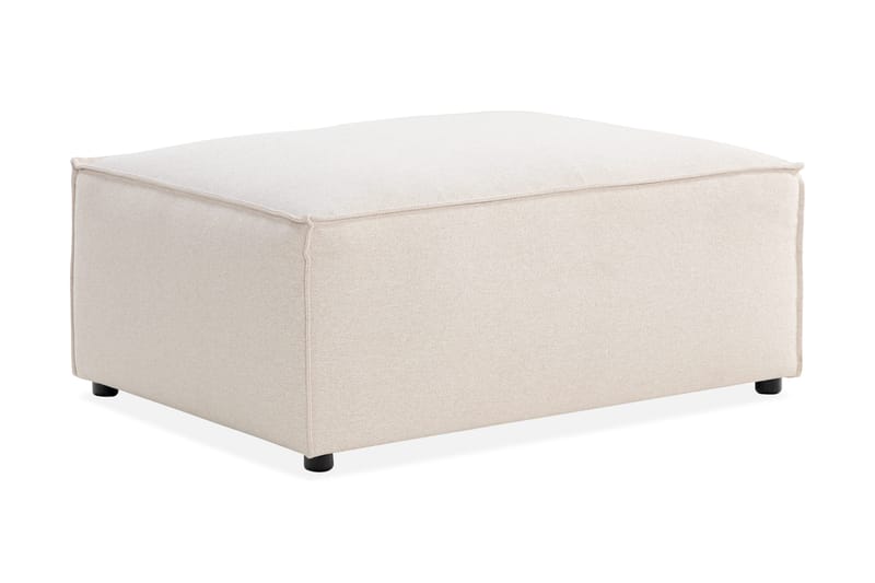 Cubo 1-seters Rektangulær Fotskammelmodul i Stoff 80 cm bred, Beige