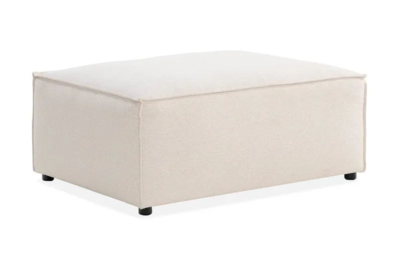 Cubo 1-seters Rektangulær Fotskammelmodul i Stoff 80 cm bred, Beige