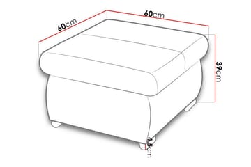 Fotpall Cerys 60 cm - Cream - Møbler - Stoler - Krakk - Fotskammel