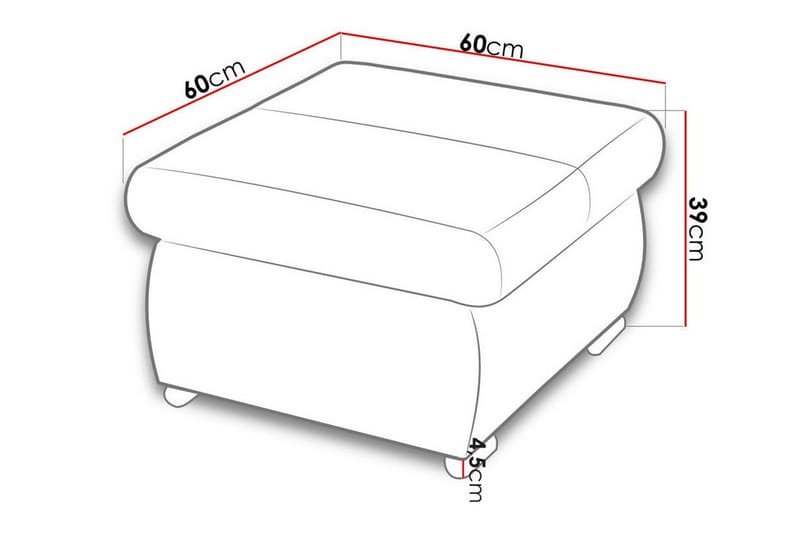 Fotpall Cerys 60 cm - Cream - Møbler - Stoler - Krakk - Fotskammel