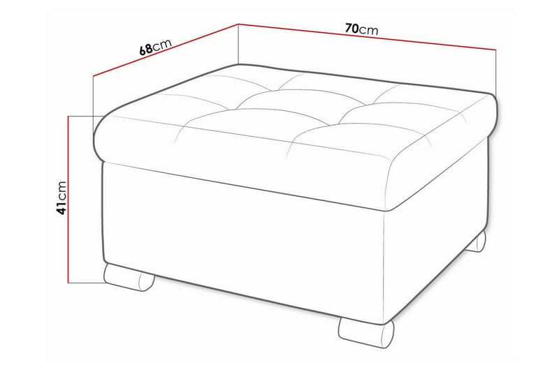 Fotpall Trefor 68 cm - Møbler - Stoler - Krakk - Fotskammel