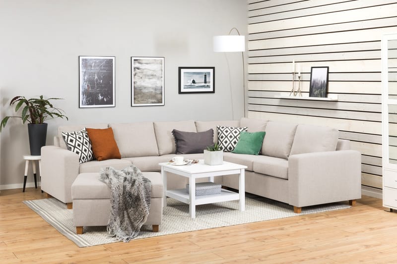 Fotskammel med Oppbevaring Nevada 80x65 - Beige - Møbler - Stoler - Krakk - Fotskammel