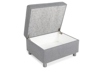 Fotskammel med Oppbevaring Nevada 80x65 - Lysgrå - Møbler - Stoler - Krakk - Fotskammel