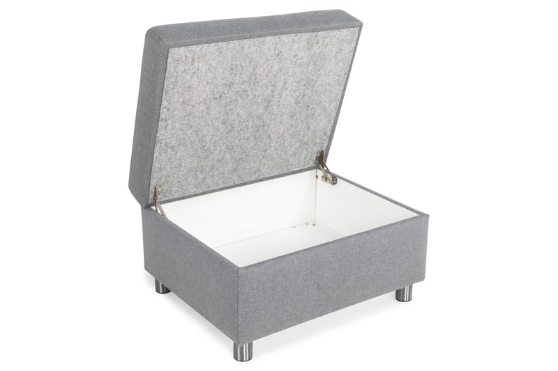 Fotskammel med Oppbevaring Nevada 80x65 - Lysgrå - Møbler - Stoler - Krakk - Fotskammel