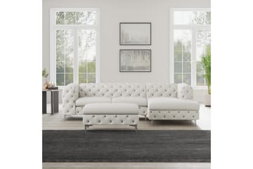 Fotskammel Thersa 67 cm Rektangulær - Beige - Møbler - Stoler - Krakk - Fotskammel