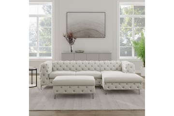 Fotskammel Thersa 67 cm Rektangulær - Beige - Møbler - Stoler - Krakk - Fotskammel